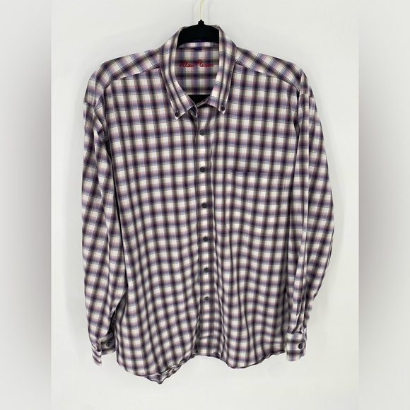 Alan Flusser button up plaid long sleeve shirt large - Picture 1 of 7